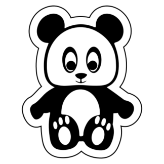 Hugging Panda Sticker (Black)